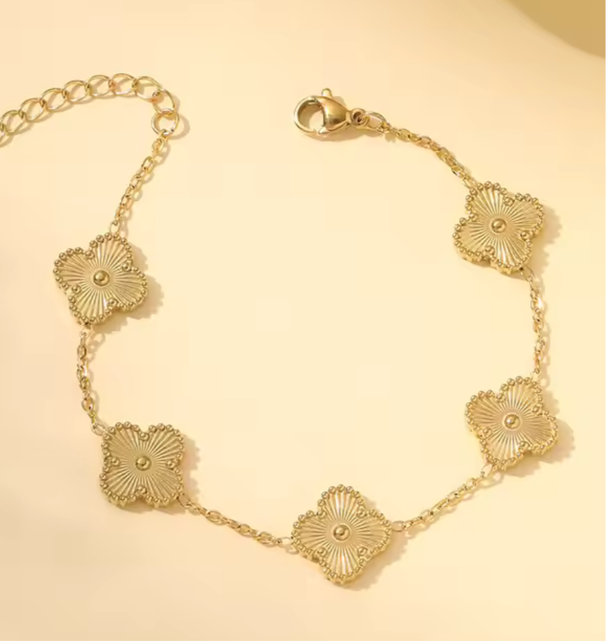 Pulsera tréboles dorados
