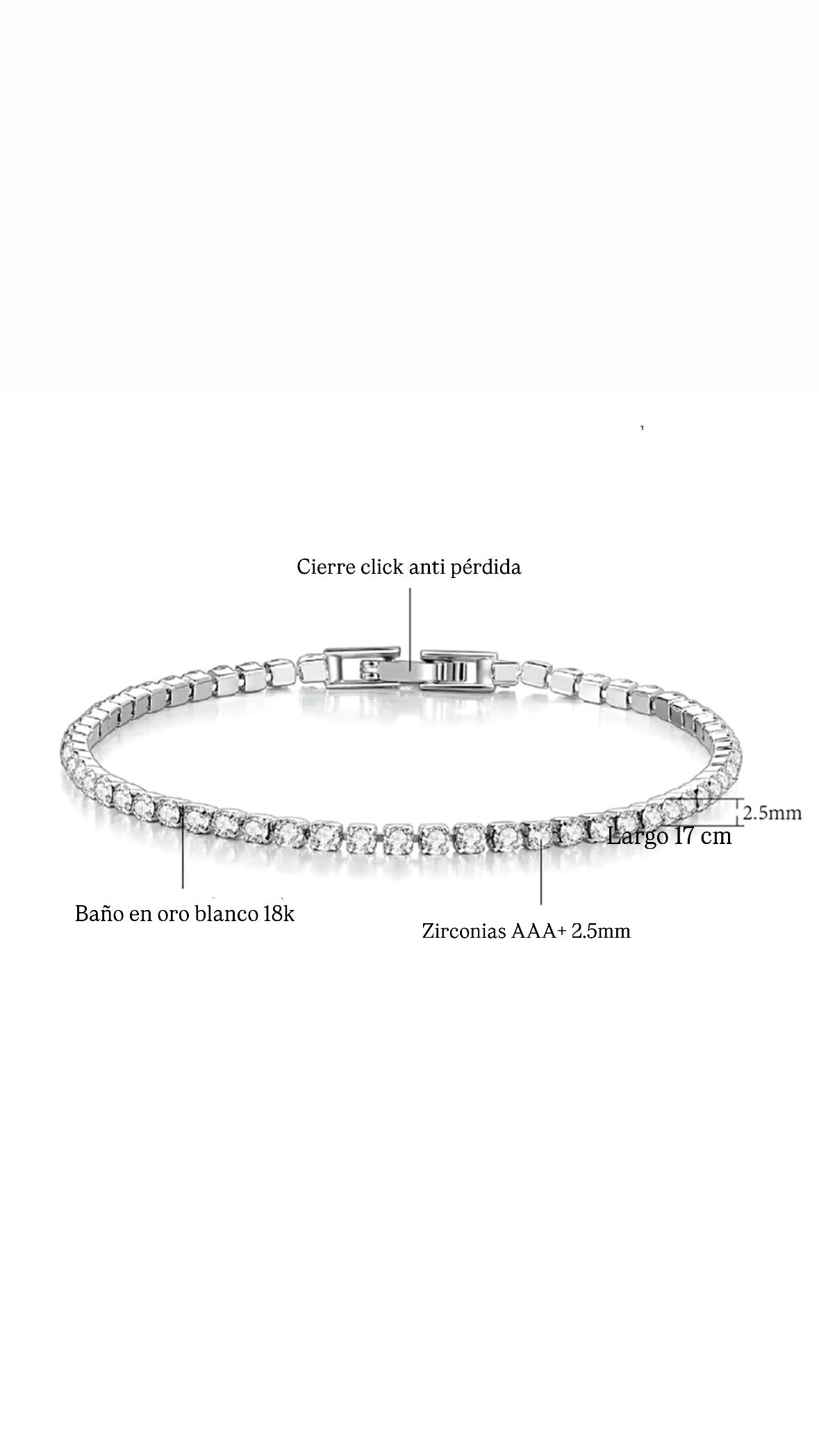 Pulsera tenis 2.5mm
