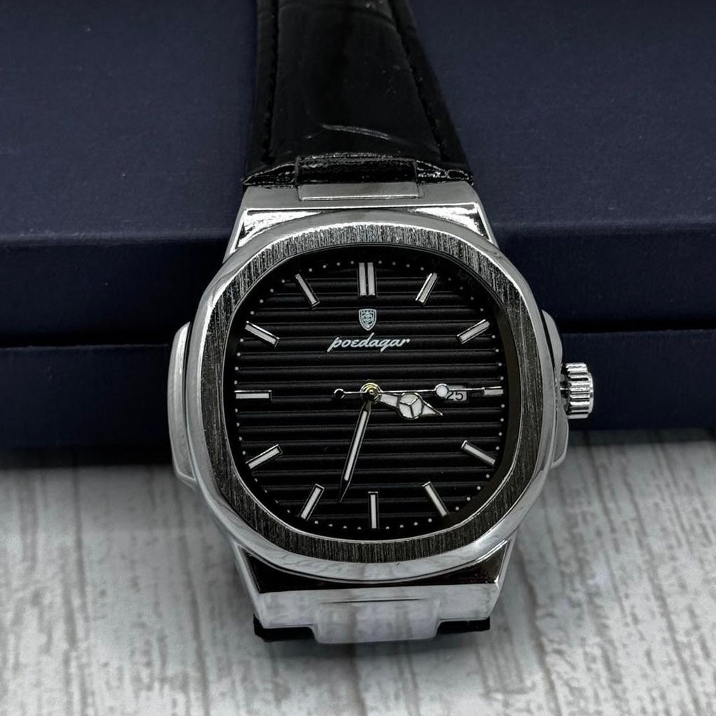 Reloj Poedagar cuero Negro