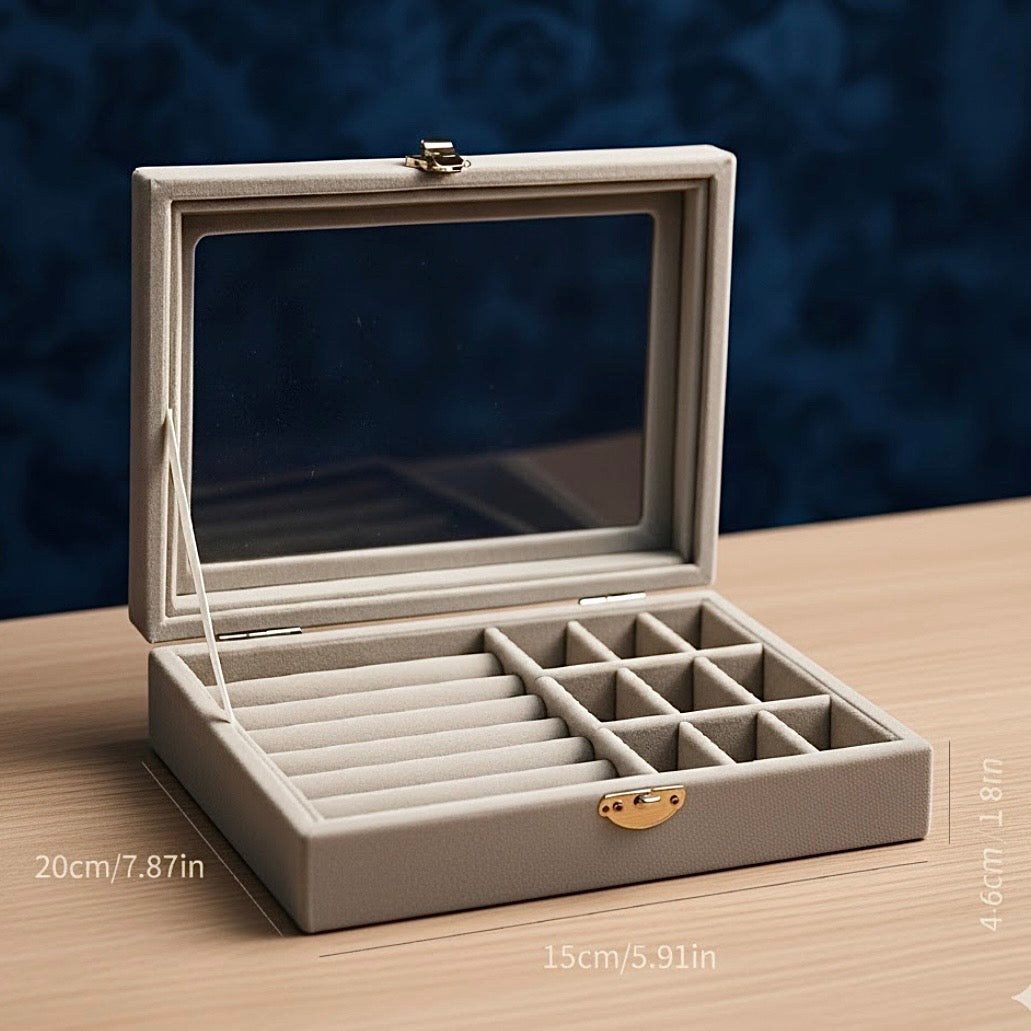 Joyero con visor en Terciopelo