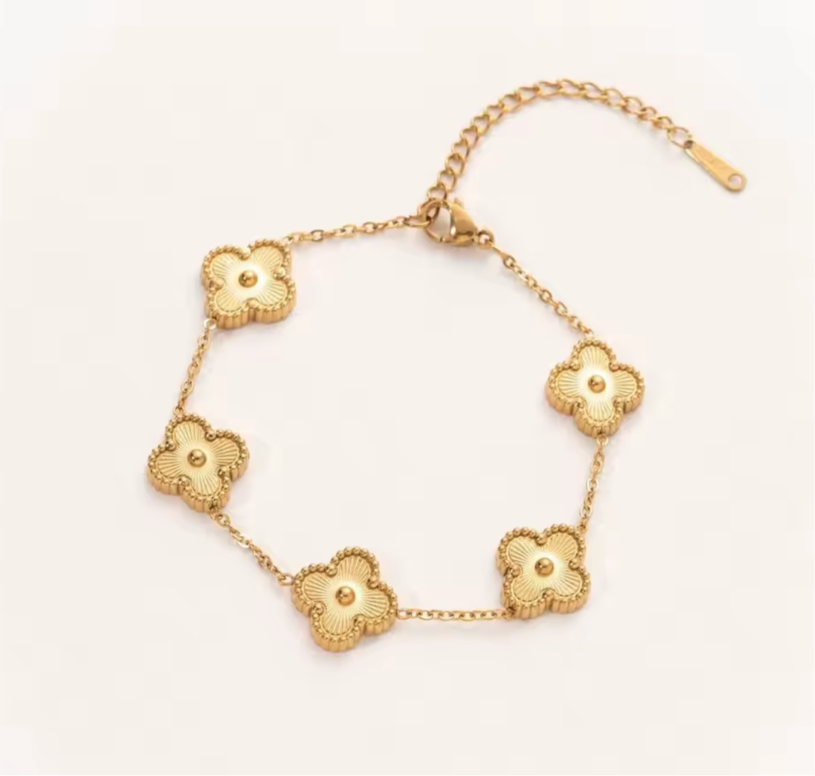 Pulsera tréboles dorados