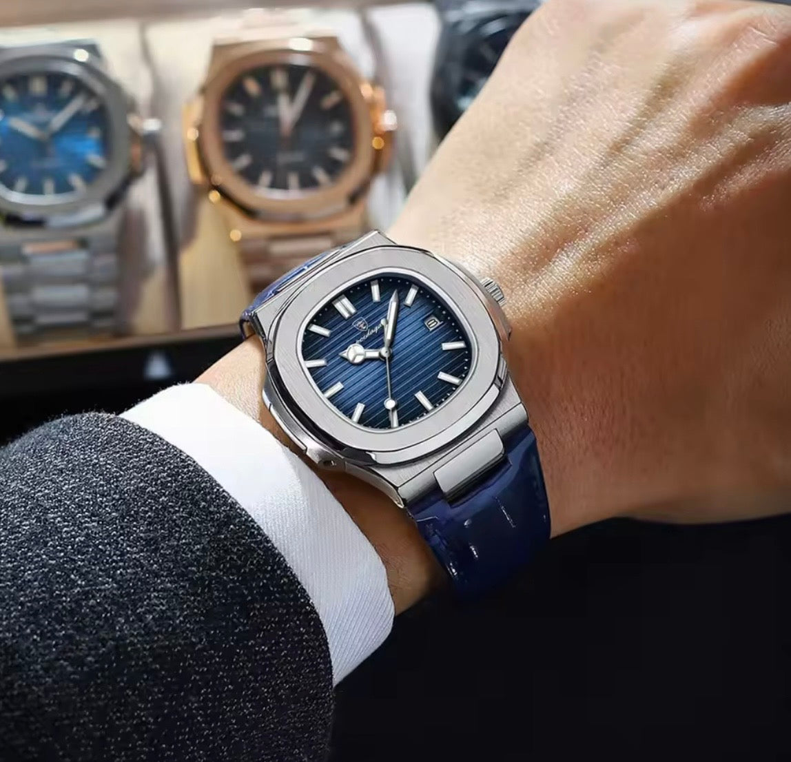 Reloj cuero Azul