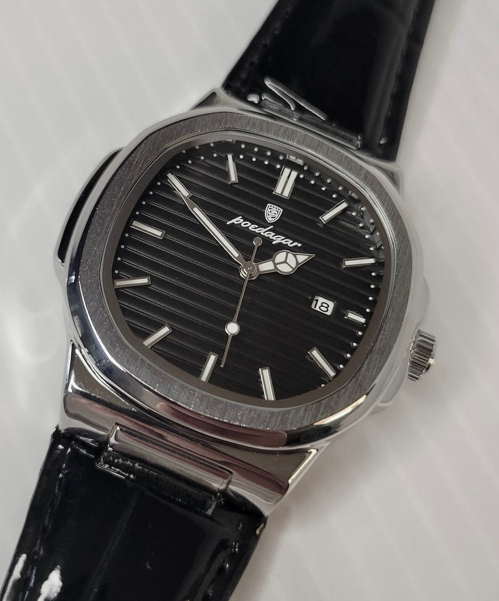 Reloj Poedagar cuero Negro