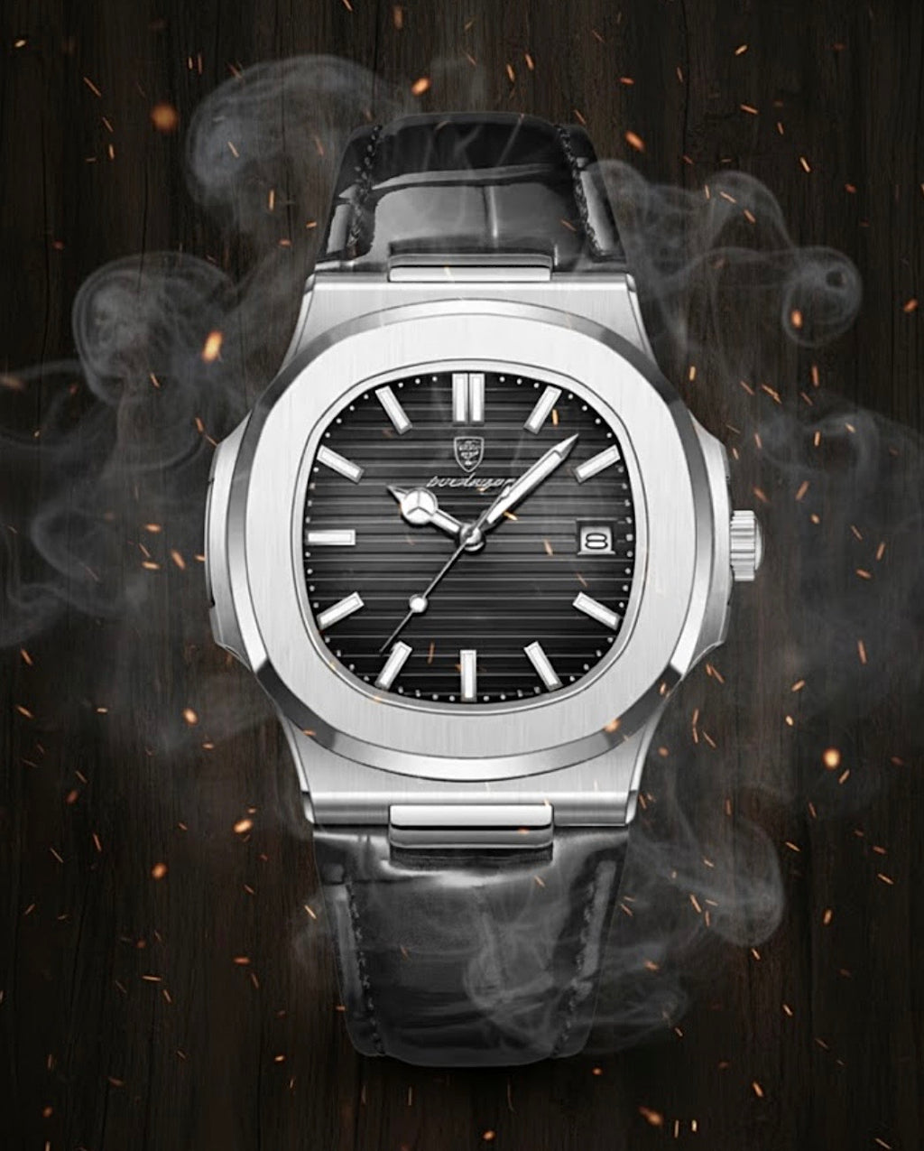 Reloj Poedagar cuero Negro